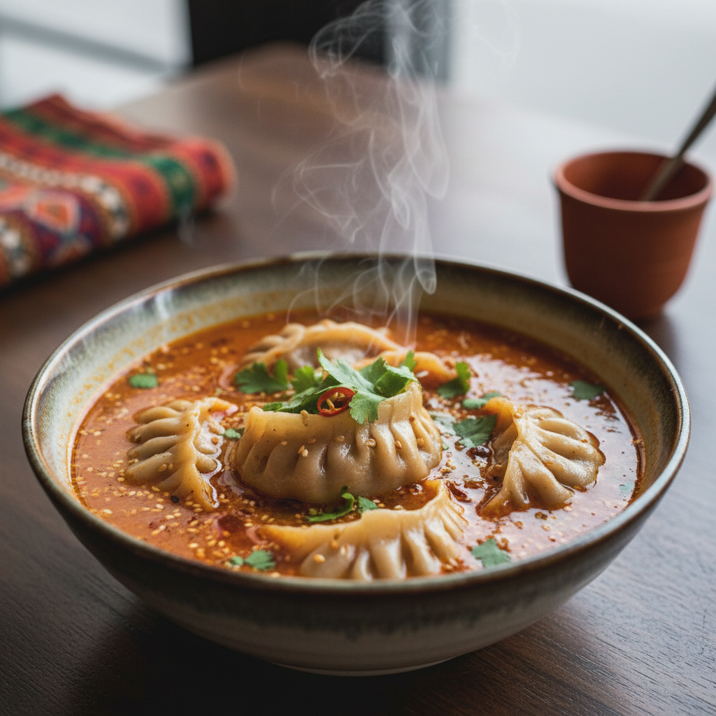 Jhol beef momo