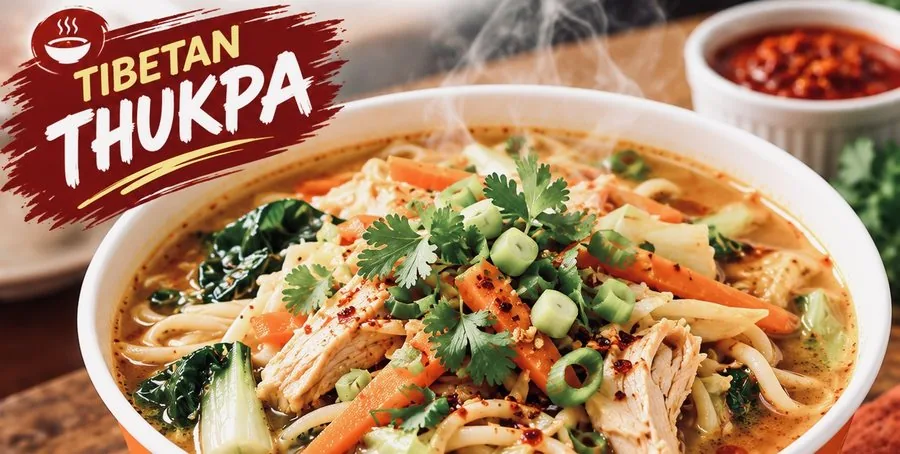 Tibetan thukpa noodle soup in an Ama Momo bowl, coming soon